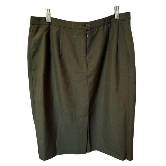 Pendleton Petite Skirt and Jacket set dark green Size 16 Wool padded shoulders - Picture 3 of 15